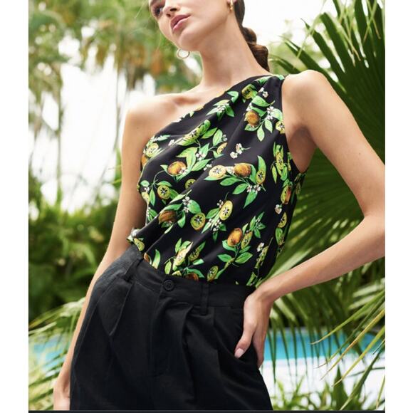 CAMI NYC Darby Silk Bodysuit Kiwi Floral Medium NWOT - Picture 2 of 7